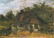 Vincent Van Gogh Farmhouse and Woman with Goat oil